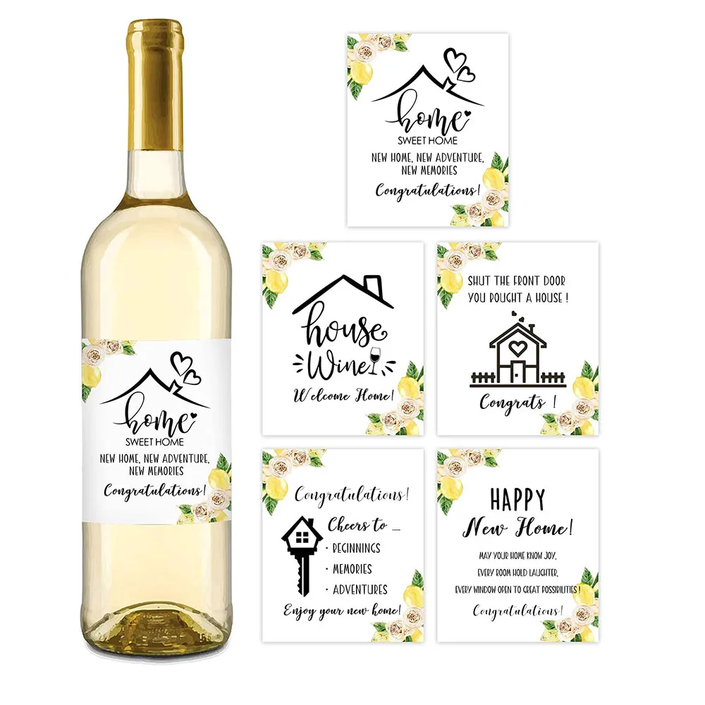 

Ярлык для бутылок, украшенных новосельем