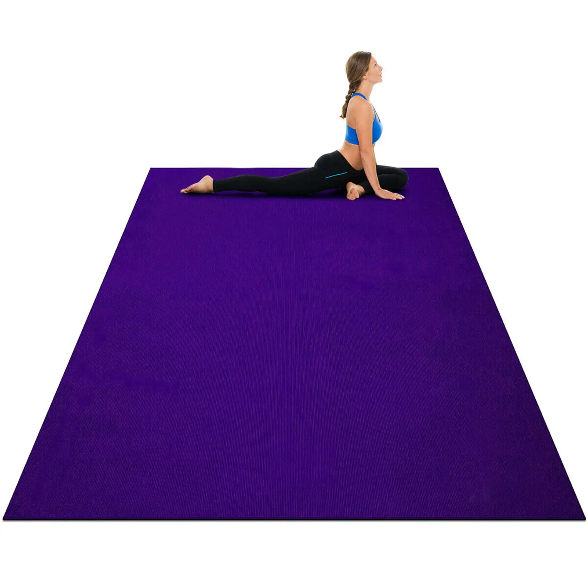 

Large Yoga Mat 7' x 5' x 8 mm Thick Workout Mats for Home Gym Flooring Purple