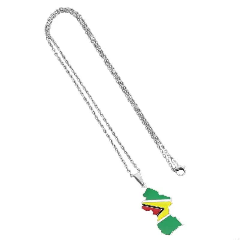 U4LF Гайана карта кулон ожерелье ювелирные изделия из нержавеющей стали удобно