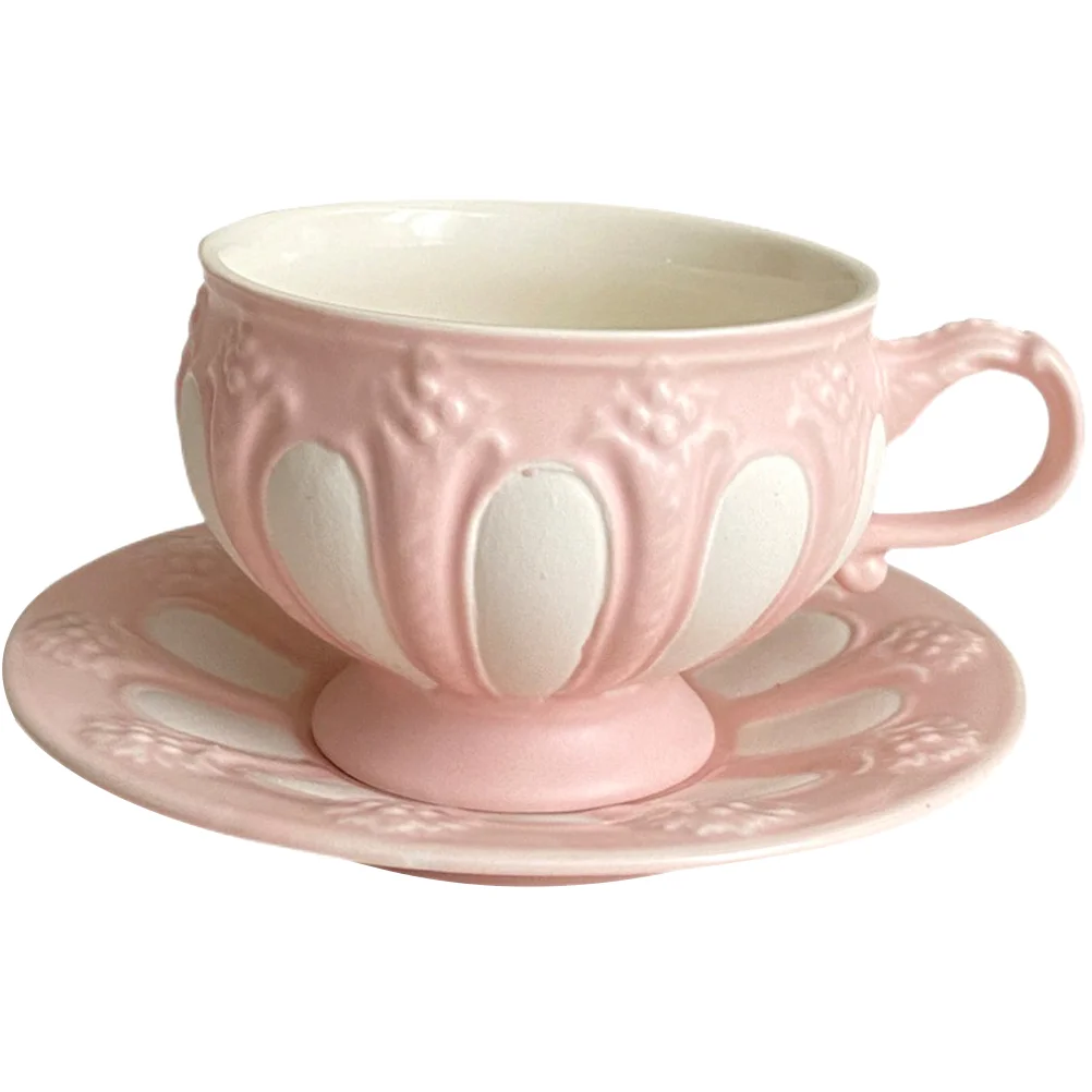 

Coffee Cup Saucer Set Floral Plates Milk Mug Ceramic Holder Gift Afternoon Tea Ceramics Teacups Saucers Water Kit