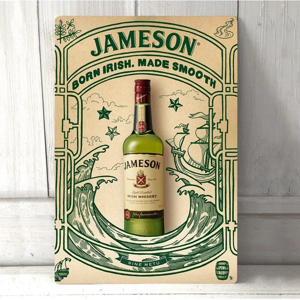 Металлический постер Jameson ретро жестяные знаки паб кафе бар гараж | Дом и сад