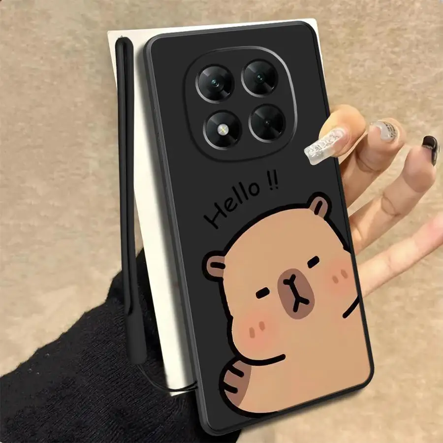 Чехол для телефона с капибарой для Xiaomi Redmi Note 15 Pro Plus, Note 14, 13, 11S, 9, 12S, 14, 12, 11, 9S, 8, 10 Lite (art.: 3920d9c873248) - 3920d9c873248