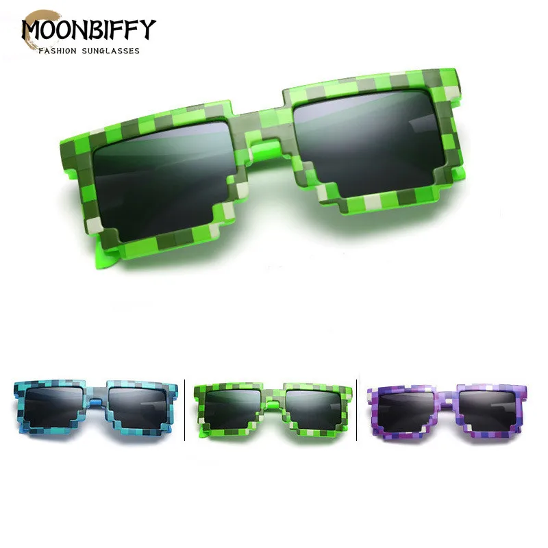 

Mosaic Fashion Cosplay Sunglasses Adults Kids Action Game Toy Oversized Square Pixel Glasses Toys Children Gift Funny Eyewear