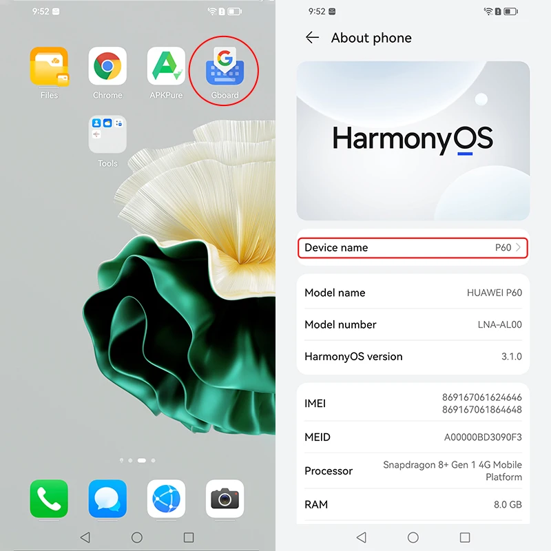 Рисунок 5 - HUAWEI P60 4G телефон с 5