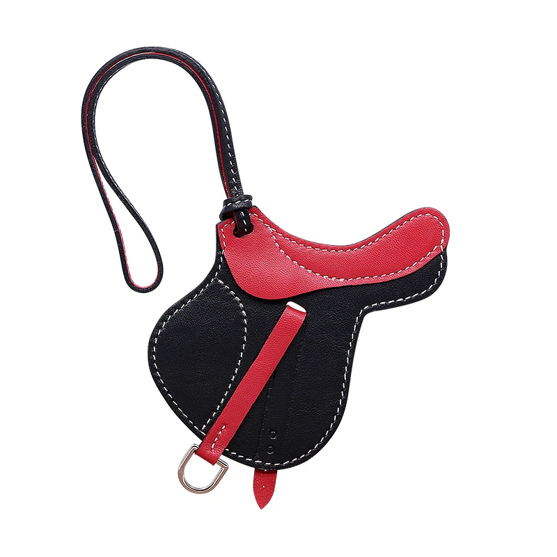 Dimy 2023 New Bunny Pendant Handmade Leather Bag Pendant Car Rearview Mirror Lamb Feather Pendant