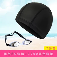 unisex pu swimming cap sets 2 pcsset swimming capearplug or swimming goggles for adults kids