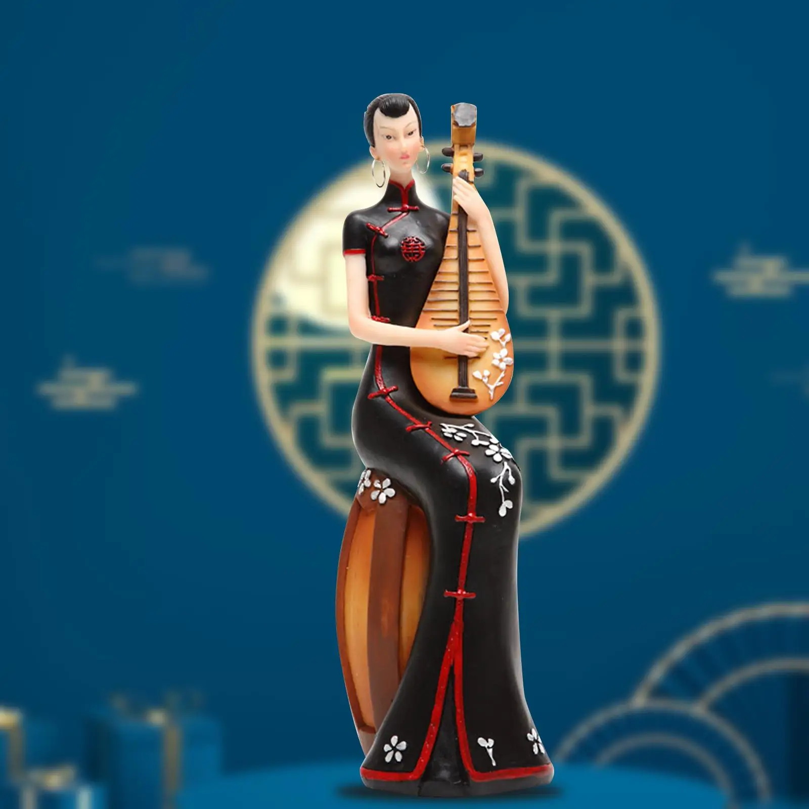 

music Ladies Figurine Crafts Resin Gift Statuette Sculpture bar Shelf Bookshelf Cabinet Decor