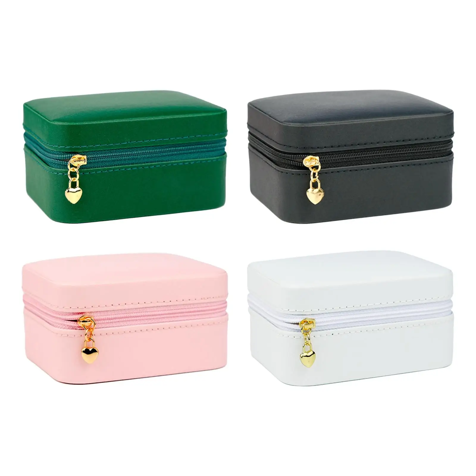

Portable Jewelry Storage Box Showcase PU Leather Mini for Necklace Ear Studs
