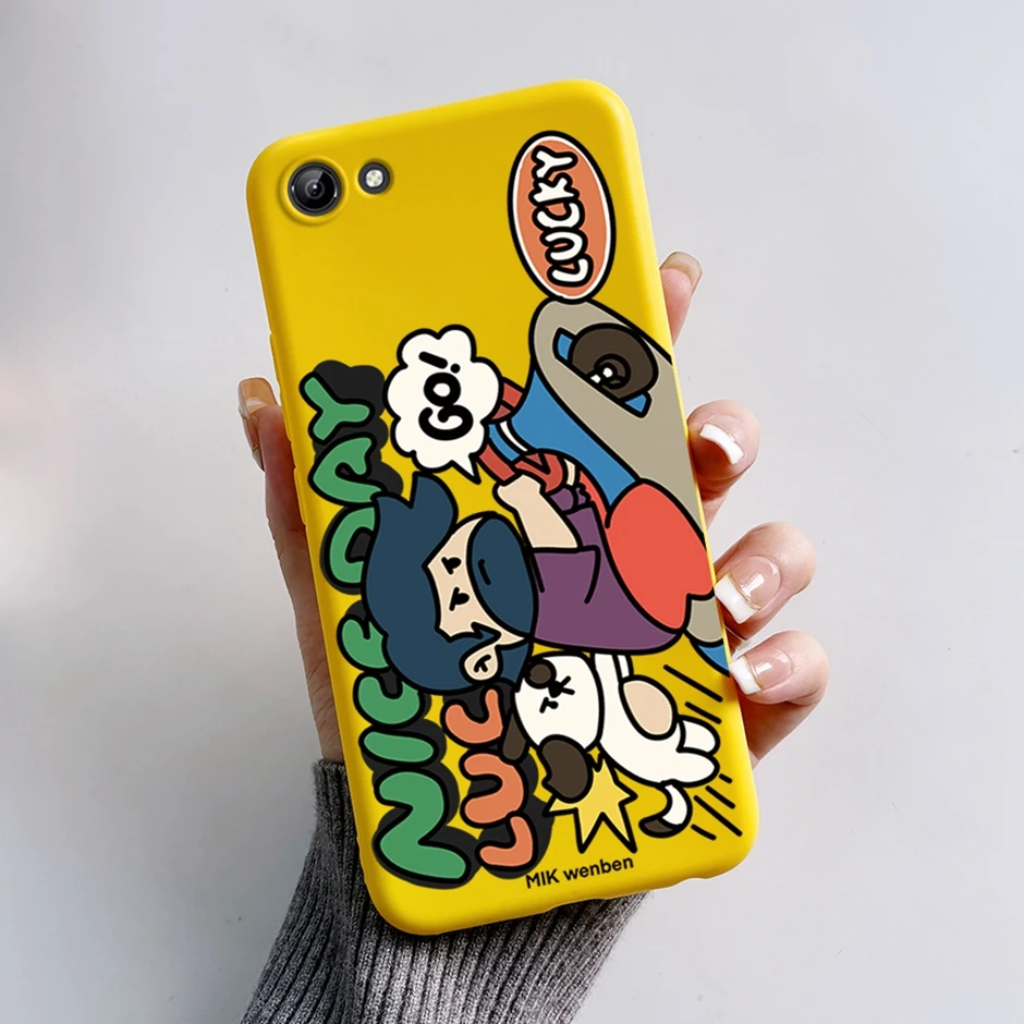 Защитная задняя крышка для vivo Y81 с прямыми краями уникальный модный милый