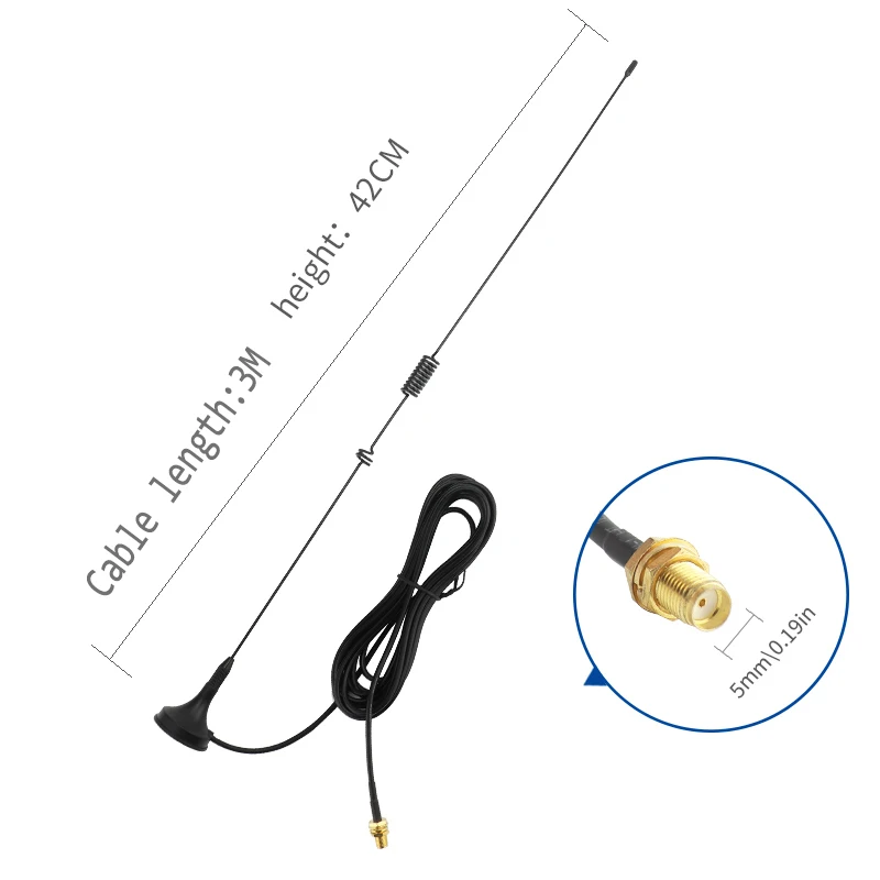 LSENG Vehicle Antenna SMA-Female Magnetic High Frequency Vehicle Antenna for  Kenwood Baofeng UV-5R Two-way Radio Communicator