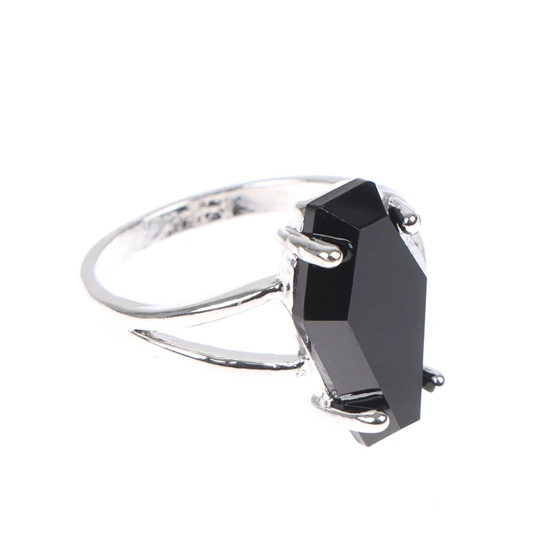 1 шт. винтажные панковские готические черные кольца с имитацией циркония для