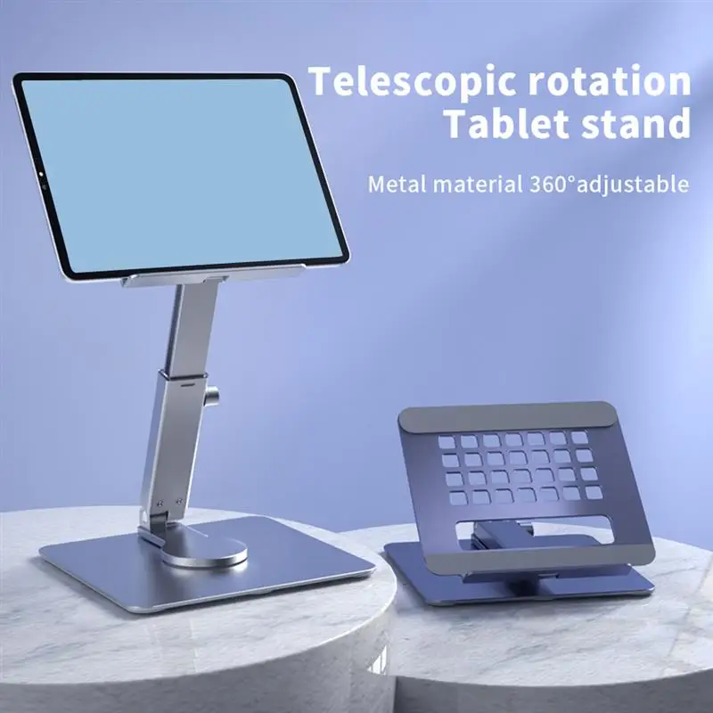 

Tablet Stand Laptop Notebook Folding Bracket 360 Degree Rotating Multi-angle Adjustable Retractable Aluminum alloy Holder Gifts