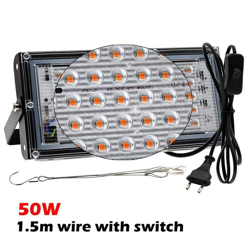 

50W 100W LED Grow Light Full Spectrum for Hydroponic Indoor Plants EU Plug 50W