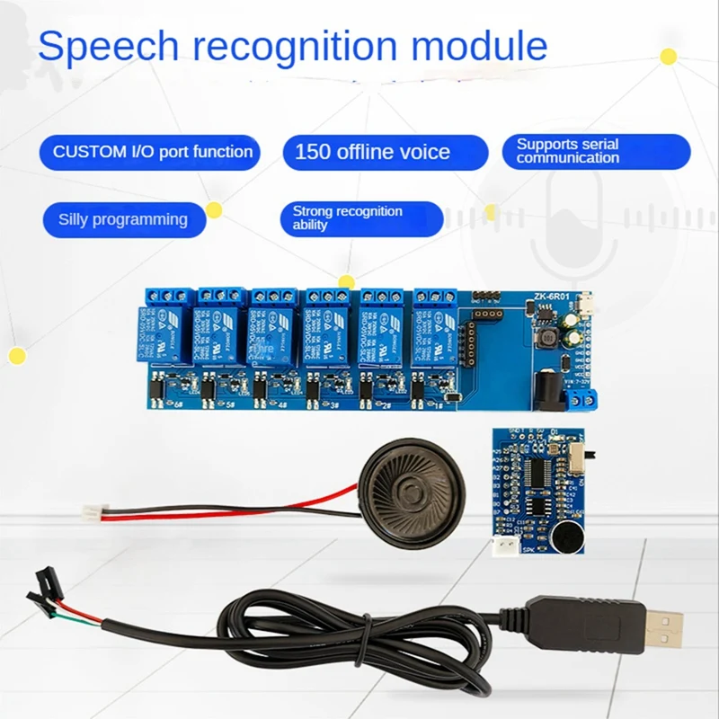 

PCB For NEW Speech Recognition Module AI Smart Home Offline Control Custom Entry Serial Port Programming Speech Recognition