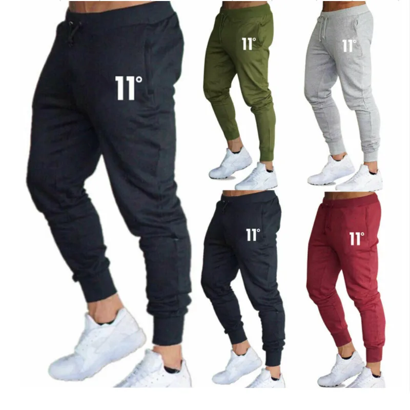 

Hot Mens Casual Slim Fit Tracksuit Sports Solid Male Gym Cotton Skinny Joggers Sweat Casual Pants Trousers