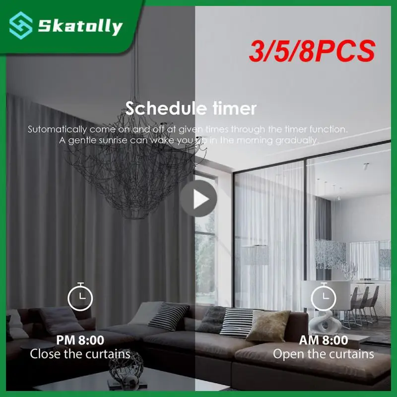 

3/5/8PCS Zigbee Roller Blinds Shutter 400w Wireless Tuya Relay Status Panel Switch Smart Life Tuya App App Remote Control Timer