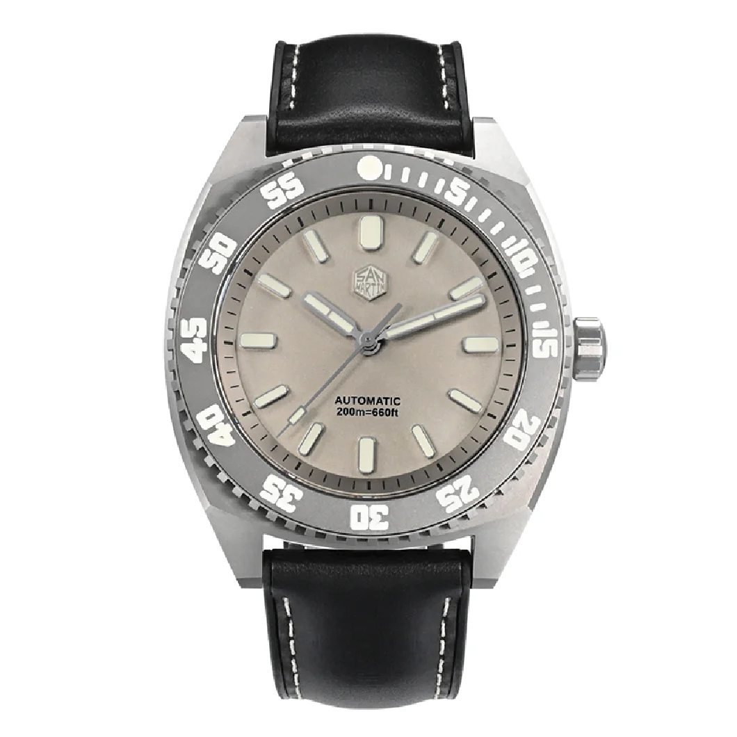 

San Martin Men Automatic Watch 43MM Titanium Mechanical Wristwatch Military Sapphire Diver 20ATM Waterproof BGW9 Luminous ST2100