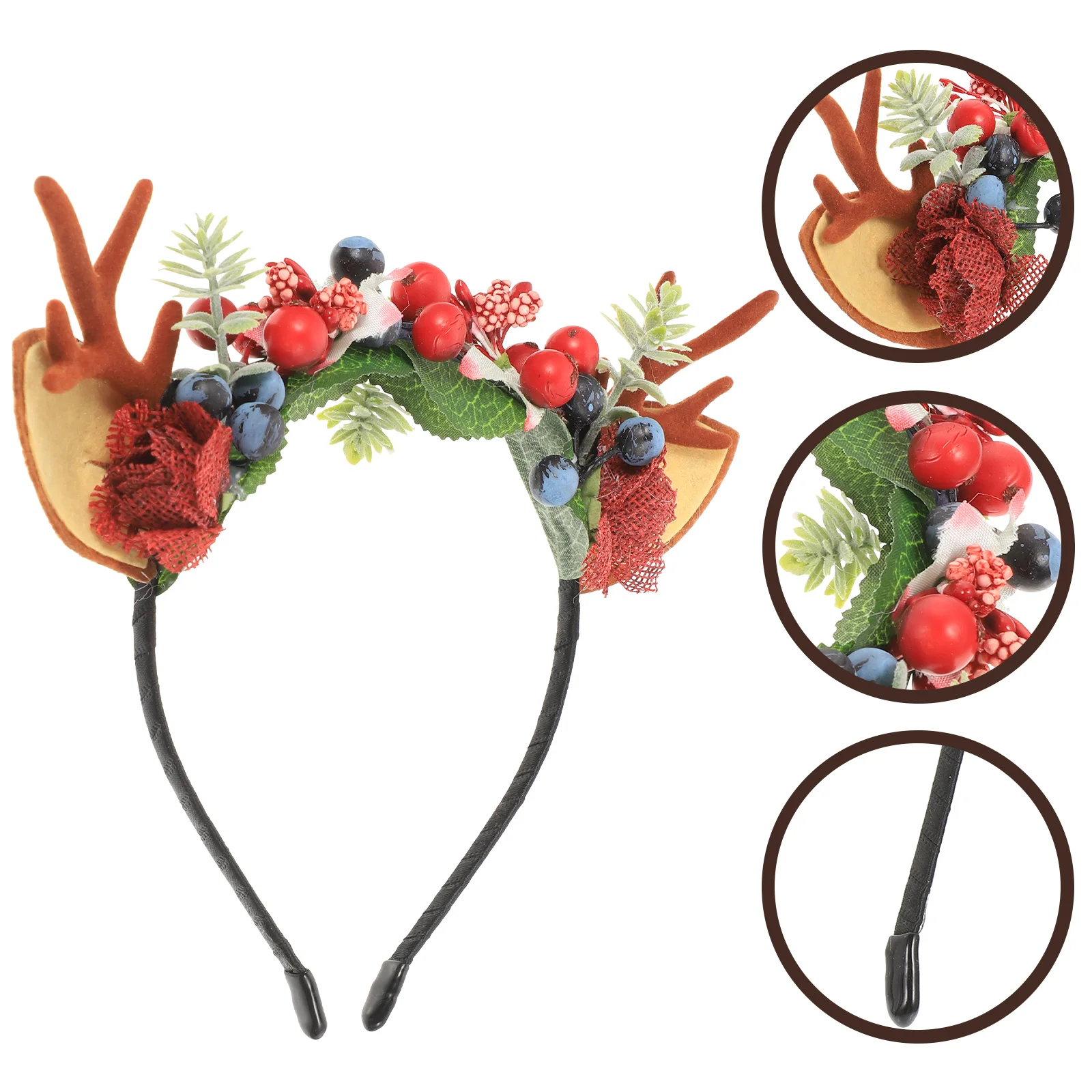 

Christmas Headband Deer Antlers Hair Antlercostume Headwear Headbands Ears Reindeer Flower Hoopshoop Elk Party Horns Props