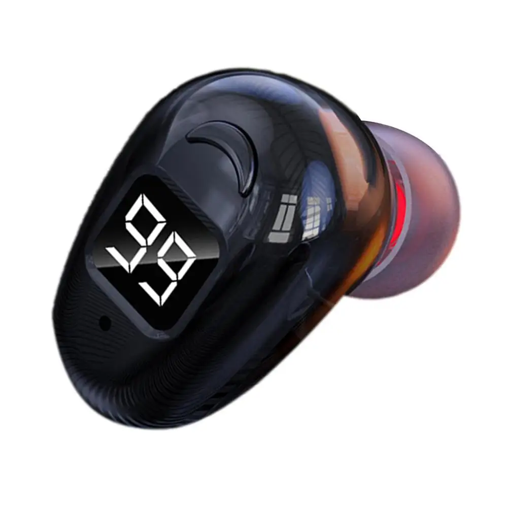 

S980 Single Bluetooth-compatible Headphone Digital Display Handsfree Earphone Mini In-ear Invisible Business Headset