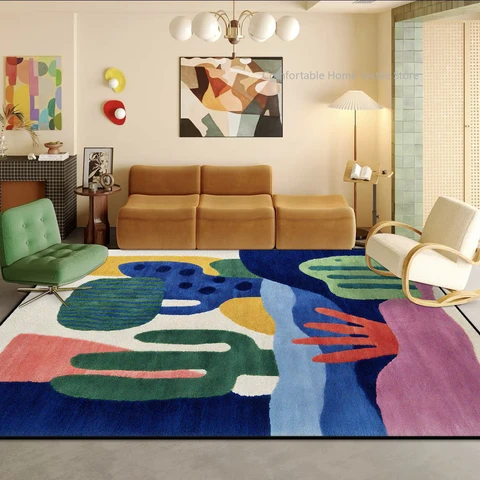 Абстрактный ковер из полиэстера для гостиной