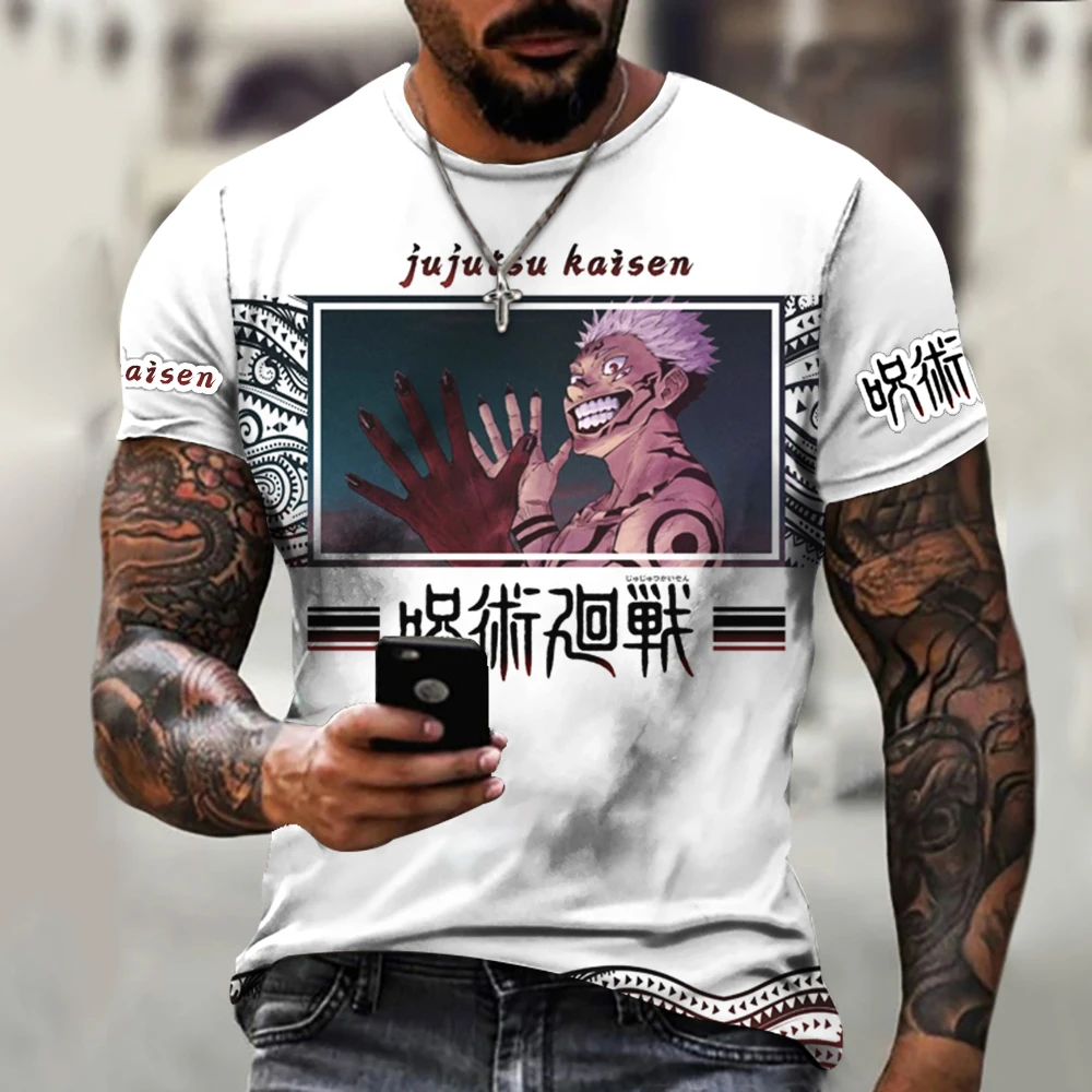 

Summer thin round neck short sleeve simple black red and white color matching men's top T-shirt trend 5S27