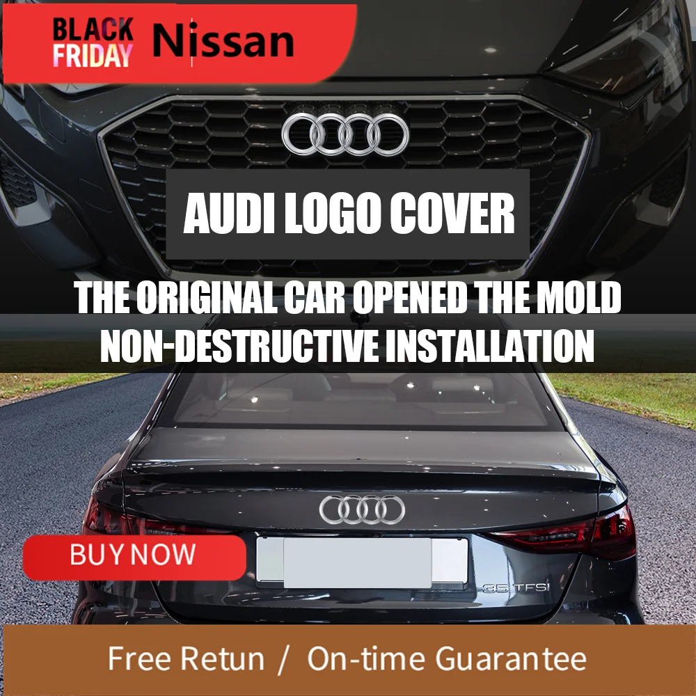 Car Logo Badge Front Grille Rear Trunk 4Ring Emblem For Audi S line A4 b8 b6 b7 b9 A3 8p 8v A6 c7 c6 A5 Q5 A1 RS TT