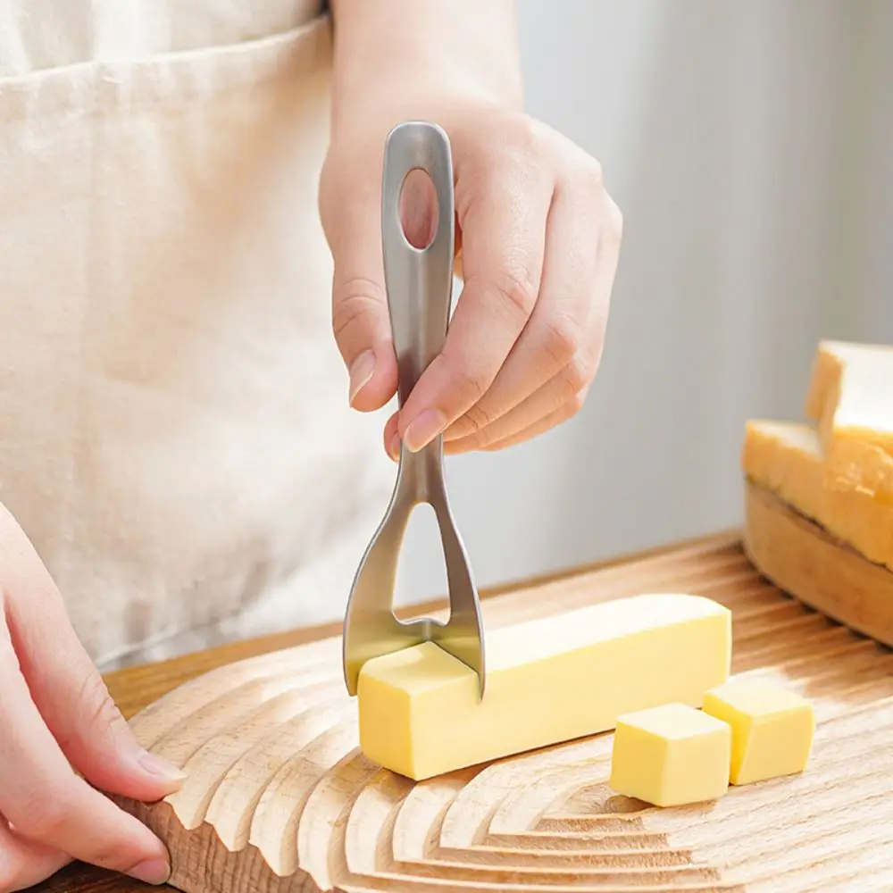 

Stainless Steel Butter Cutter Cheese Slicer Spatula Tool Multifunction Integrated Anti Slip Handle Four Corner Slicer For Baking
