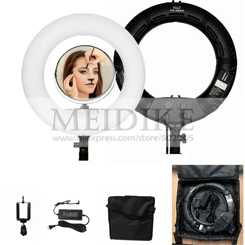 

Портативный кольцевой светильник Yidoblo FS-390 5600K, мини-кольцевая лампа, светодиодная лампа, светсветильник льник для макияжа, 38 Вт, 192 светодиод...