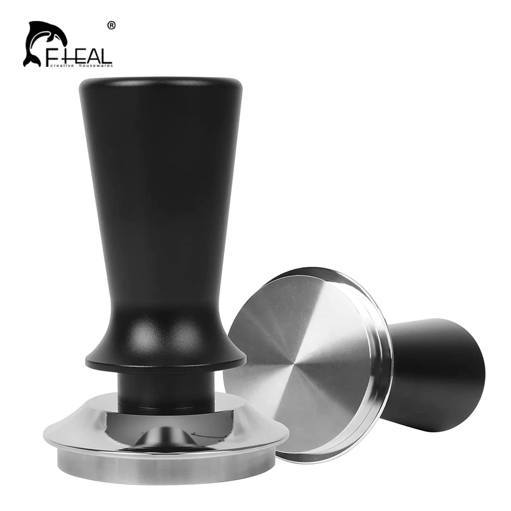 

FHEAL 51/53/58mm Calibrated Coffee Tamper Constant Pressure 30lbs Espresso Distributor Stainless Steel Force Powder Hammer Press