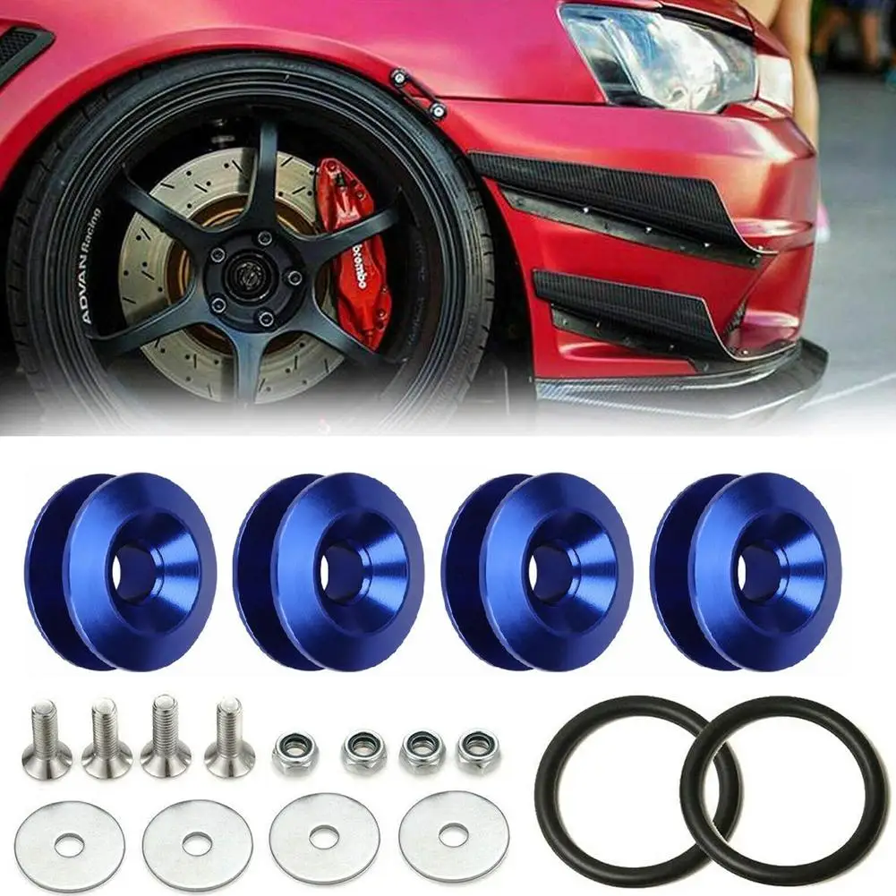 

New 4Pcs Car Quick Release Fasteners Front Bumpers Rear Bumpers Surrounds Reinforcement Ring Reinforced Surrounding Pad Screws