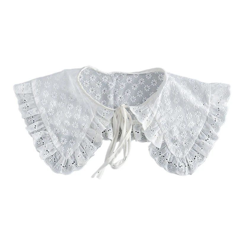 

Винтажный французский стиль с цветочным воротником, декоративный воротник рубашки с лацканами, верхняя часть шеи