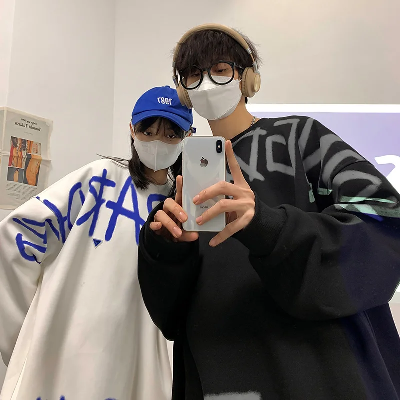 

Privathinker хип-хоп мужские свитшоты с буквенным принтом Y2k одежда больших размеров модные унисекс толстовки с круглым вырезом новые мужские пуловеры