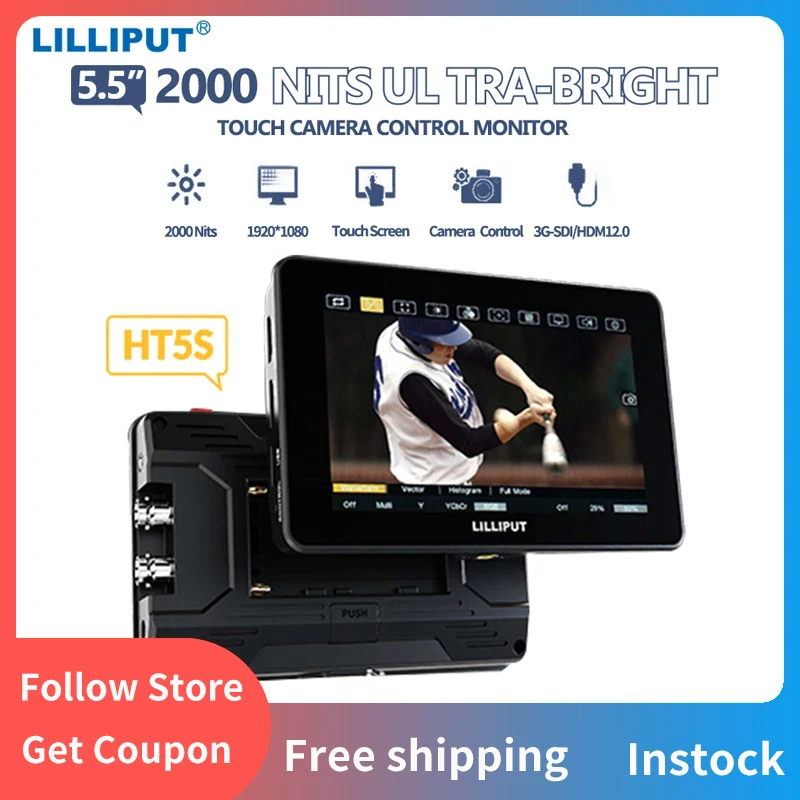 LILLIPUT HT5S 5 дюймов 1080P 2000 нит ультра-яркий сенсорный монитор управления камерой