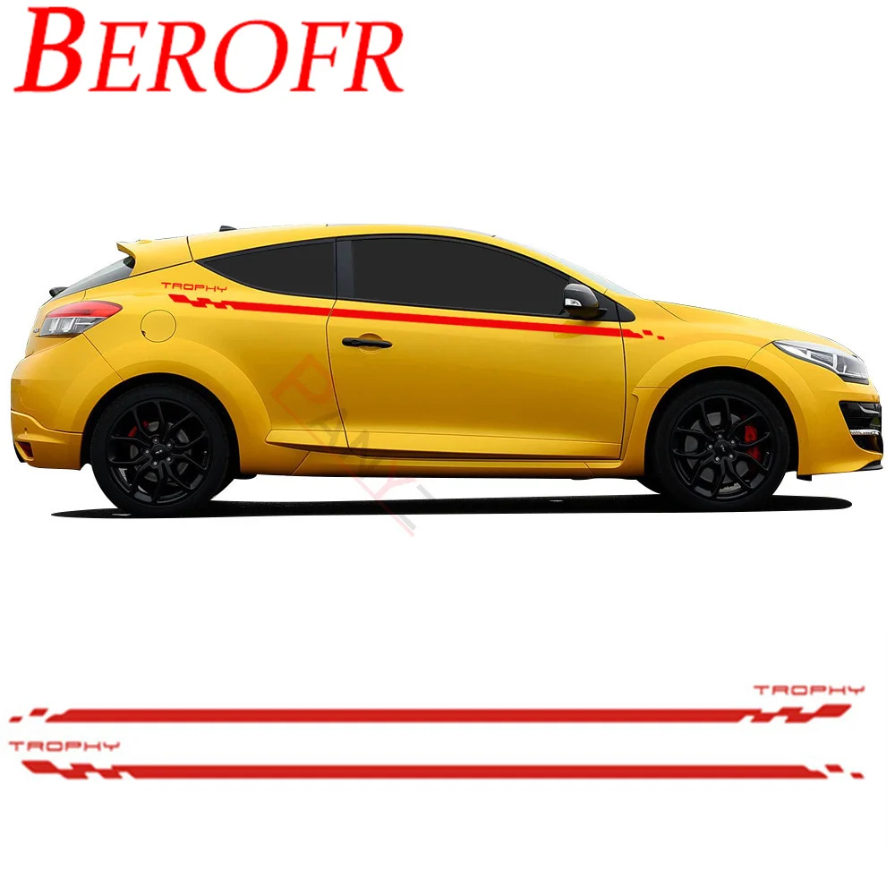 Автомобильный Стайлинг боковая юбка линия талии гоночные спортивные полосы