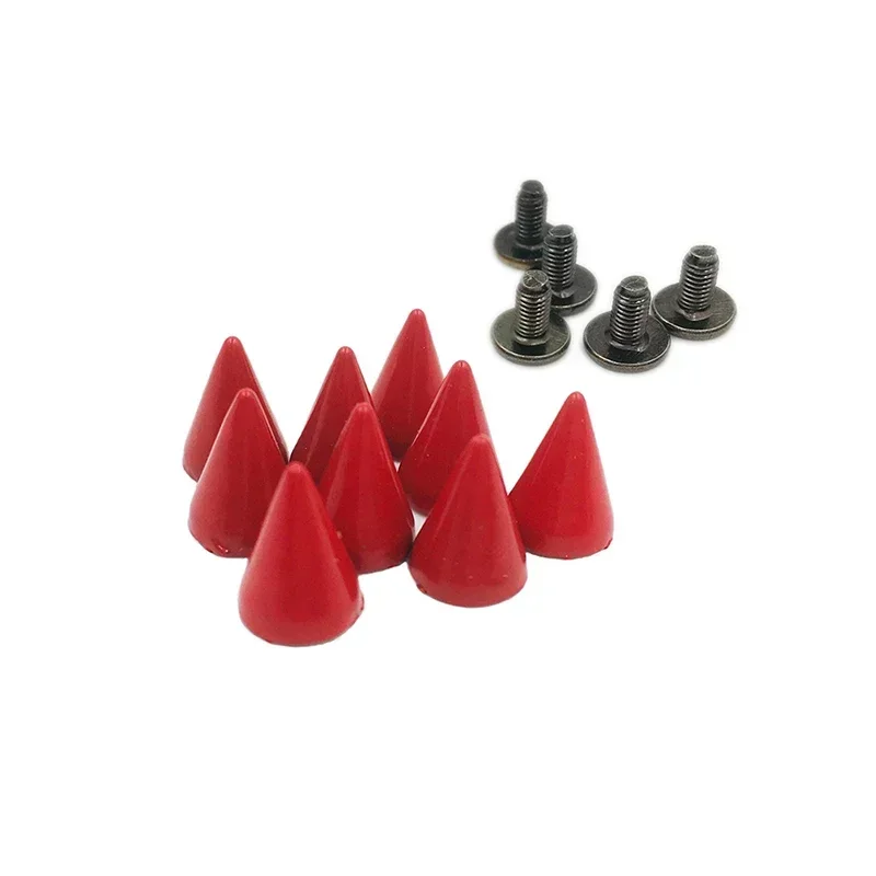 

100sets 7x10mm Red Painted Metal Studs Spikes Cone Spots Leathercraft Rivets Punk Spike Bags Belt Pet Collars Clothes