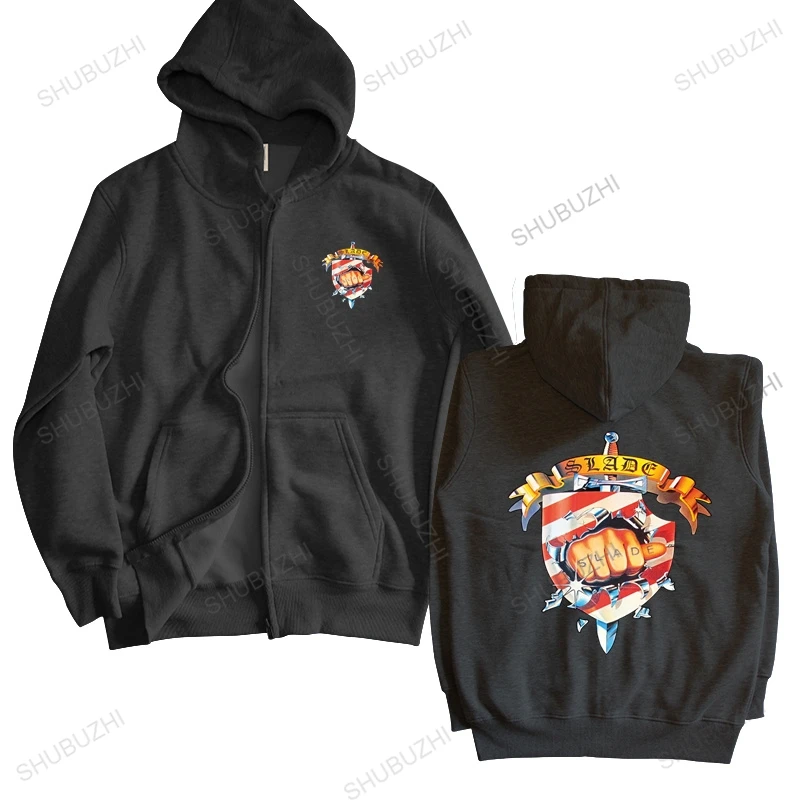 

homme cotton hoodies zipper SLADE WE'LL BRING THE HOUSE DOWN BLACK CREW NECK thin hoody thin style