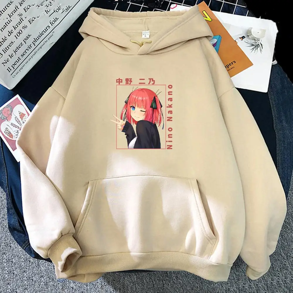 

men's and women's Streetwear hooded sweatshirt Anime Hoodie Nakano Nino Sweatshirt the quintessential quin loose Hip Hop Clothes