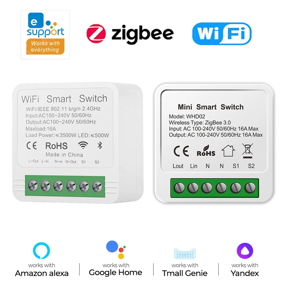 

eWeLink Мини смарт-выключатель 16A WiFi Zigbee