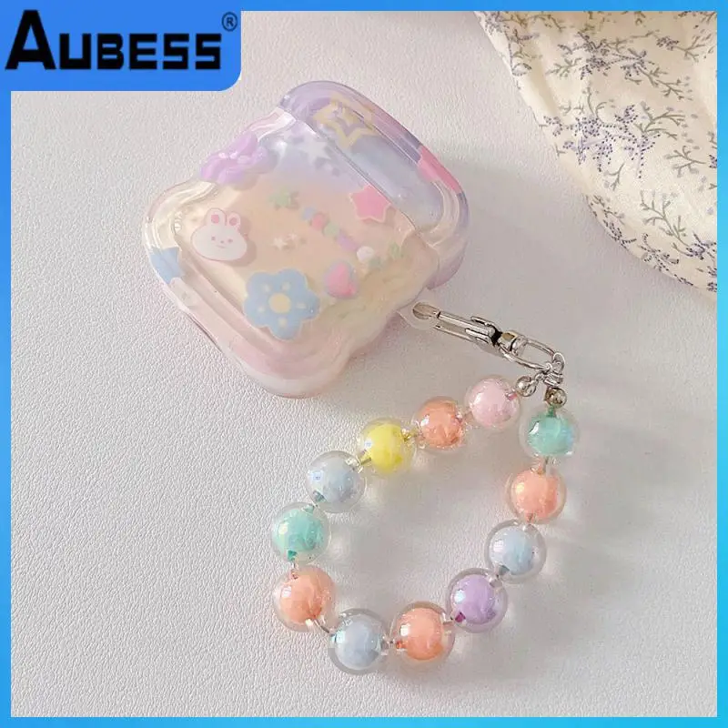 

Headphone Shockproof Case Shockproof Earphone Case Soft Shell With Hand Chain Cute Rabbit Earphone Protective Case Flower Cute