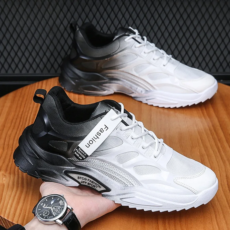 

2023 New Men's Casual Sports Shoes Trendy Mesh Breathable Running Shoes Campus Students Color-changing Running Shoes حذاء رياضي