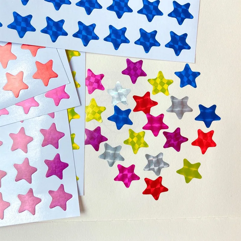 

875pcs Five-pointed Star Pure Color Child Reward Sticker Mother Teacher Praise Label Award Face red yellow Sticker
