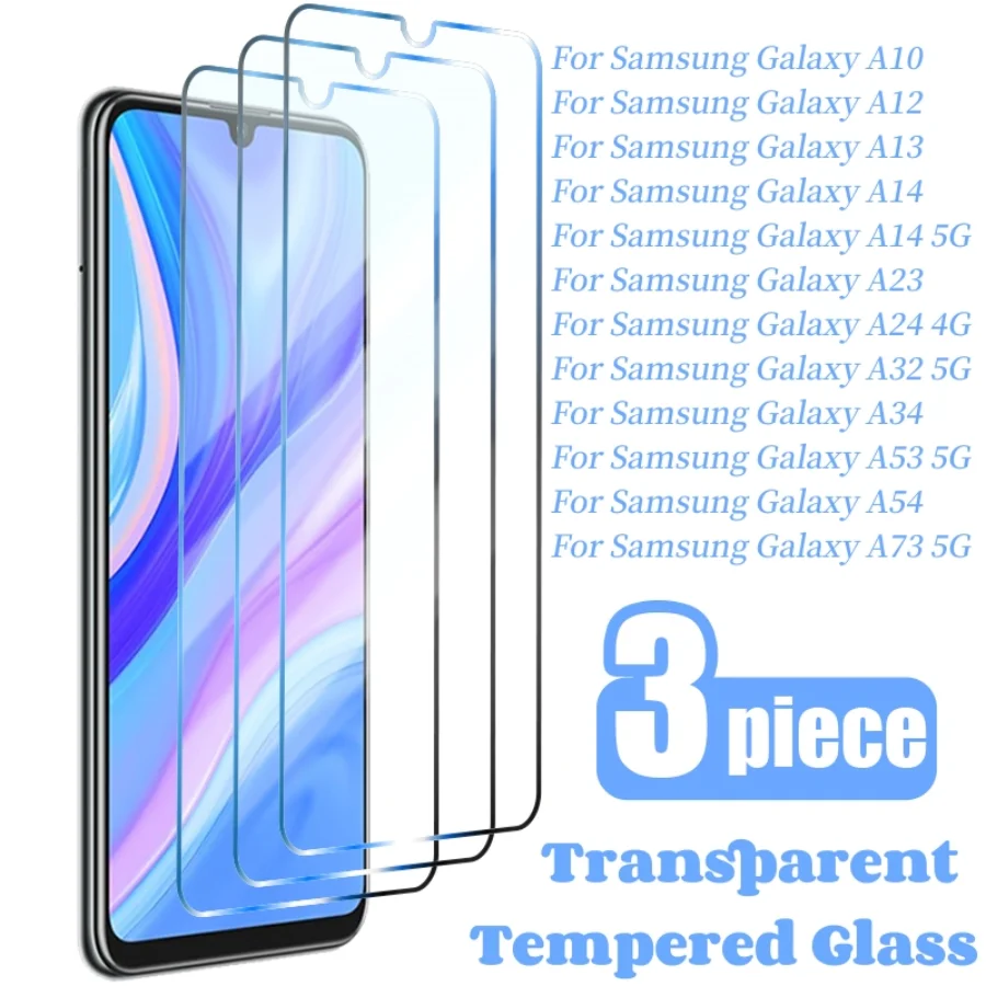 

3PCS Protective Glass For Samsung A54 A23 A24 A14 A13 A12 A32 5G Screen Protector For Samsung A53 A73 5G A34 A10 Tempered Glass