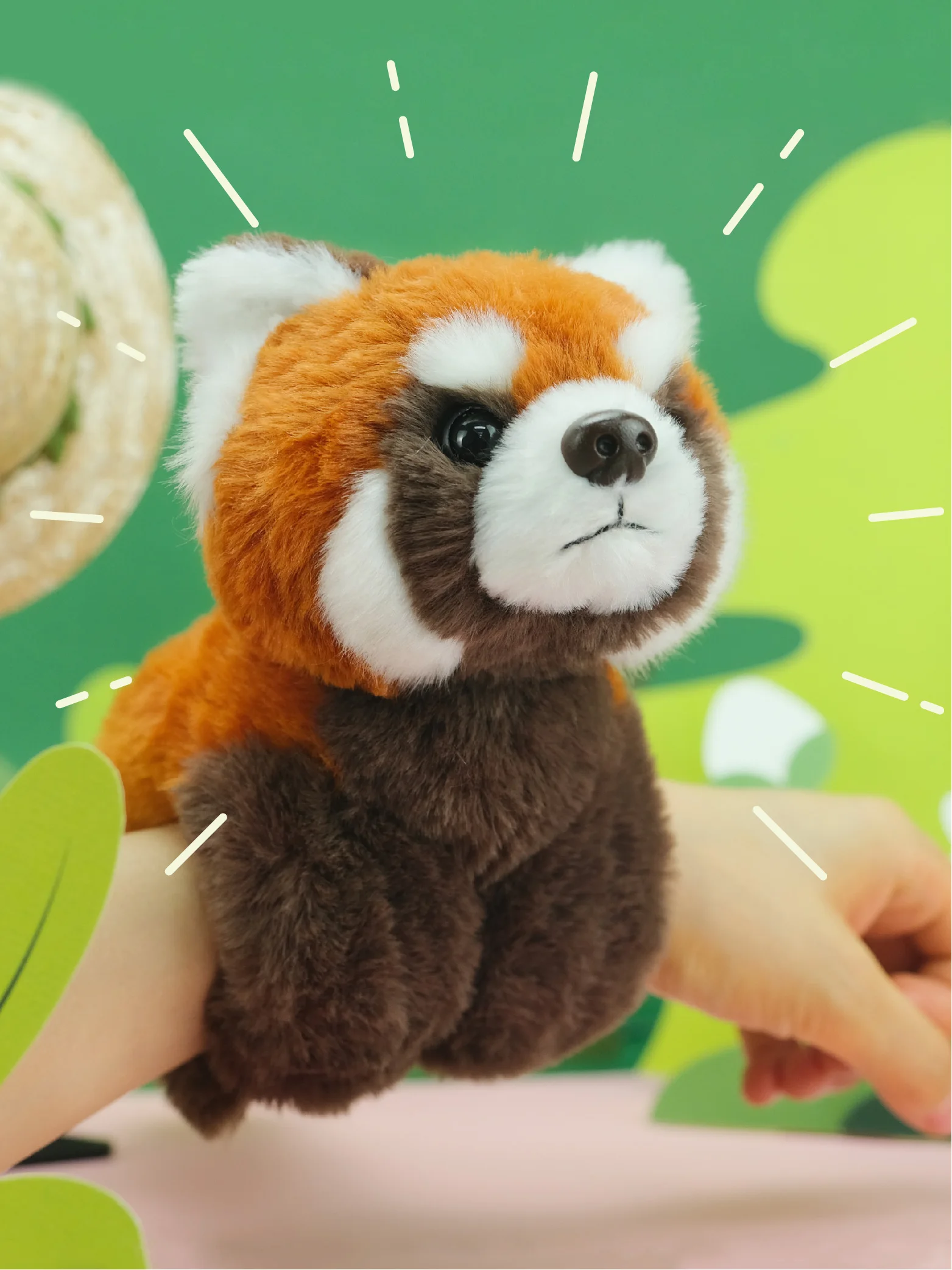 

High Quality Lesser Panda Plush Doll Toy Snap Bracelet Car Bicyle Decor For Girl Boy Cute Arm Decor Birthday Gift Home Decor