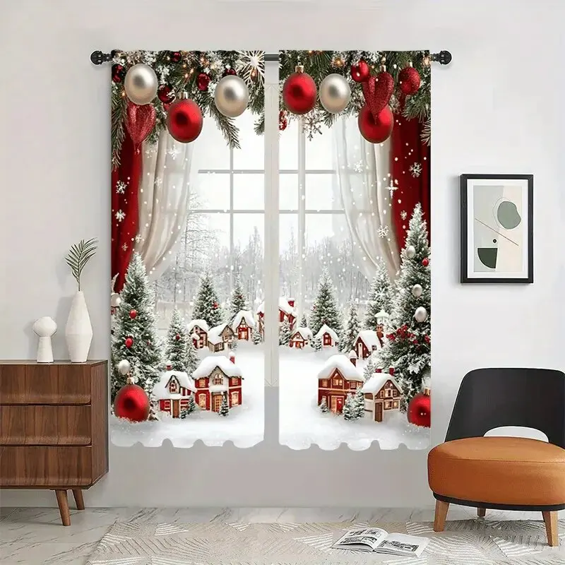 

Рождественские шторы из полиэстера