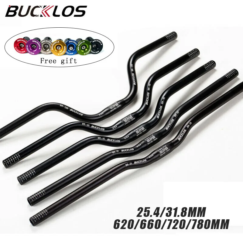 BUCKLOS 25.4mm 31.8mm Bicycle Riser Handlebar 620/660/720/780mm Bike Swallow Ultralight M Type MTB BMX Handle Bar - купить по