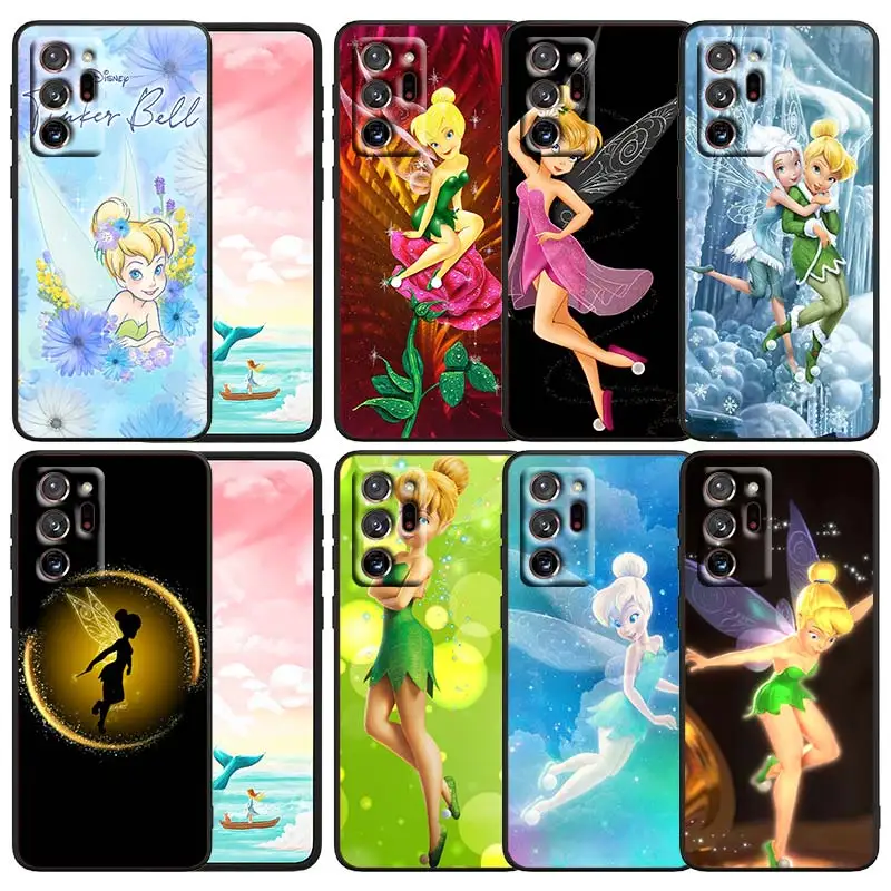 

Wonderful Fairy Tinker Bell Phone Case For Samsung Note 20 10 Ultra Plus A72 A54 A71 A51 A50 A30 A21 A03 A04e A02 A02S Black
