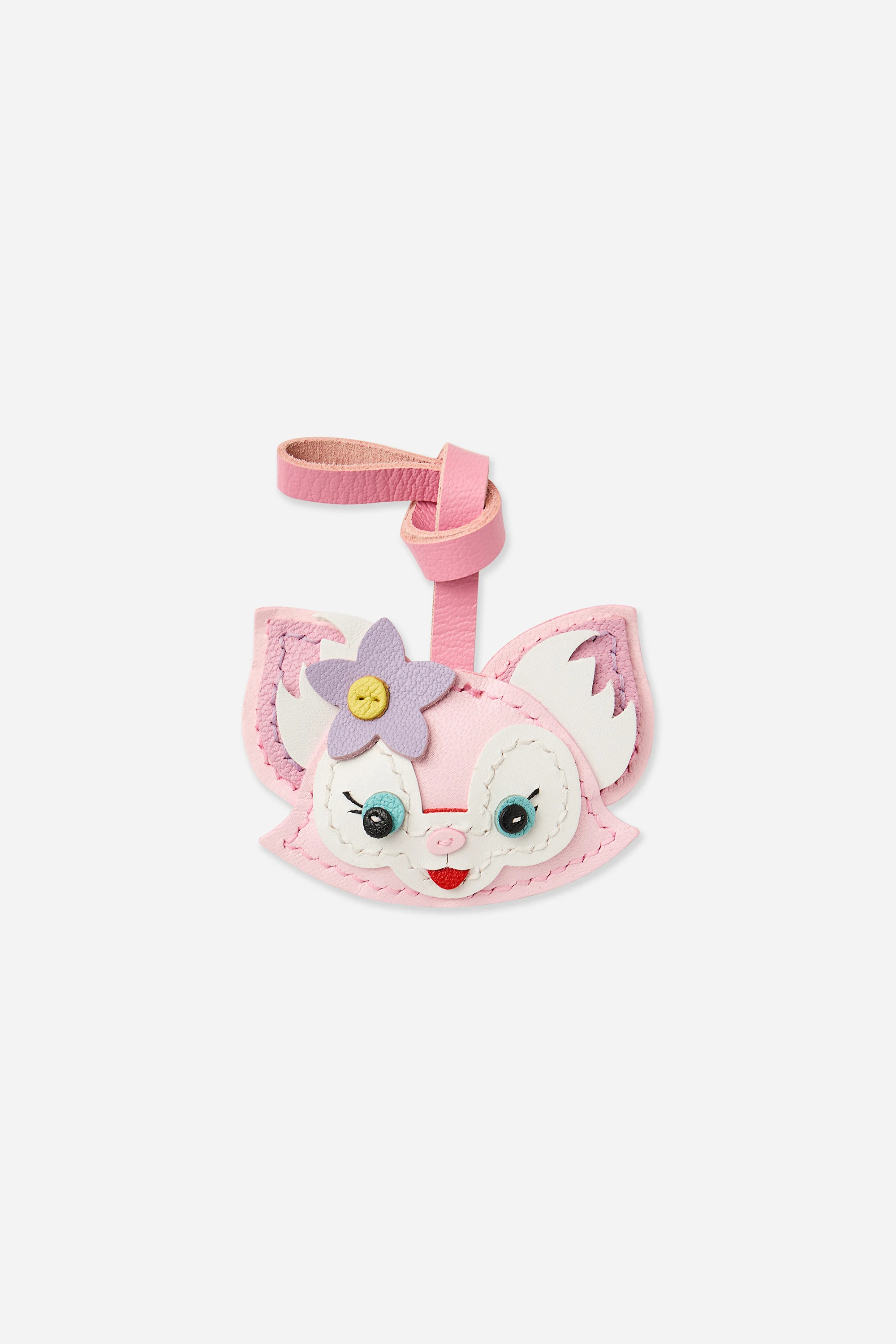 Ручная работа из натуральной кожи розовая милая сумка с лисой подвеска для