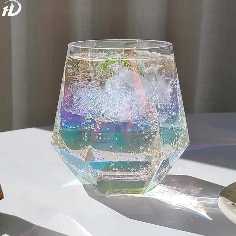 

300ml Wedding Wine Glasses Transparent Cocktail Party Bar Club Drinking Tools Gold Cup Tea Coffee Mug Drinkware Whiskey Glass