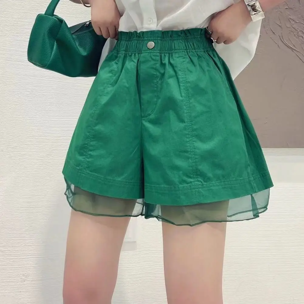 

Women 2022 Summer New Fashion Casual Loose Solid Shorts Female High Elastic Waist Shorts Ladies Sweet All-match Chic Shorts O60