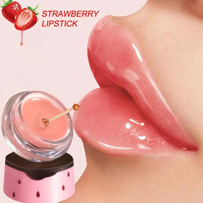 

Lip Gloss Bee Balm Lip Balm Nourishing Anti-wrinkle Lip Care Honey Pot Strawberry Propolis Cracked Lip Scrubs Exfoliator 7.5g